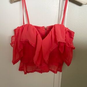 Marciano Coral Ruffle Lace Trim Corset